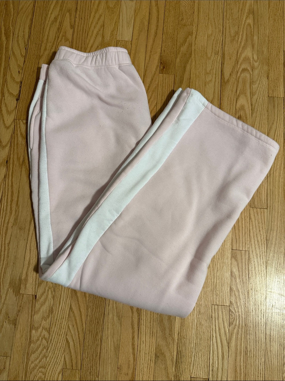Women’s Pink Side-Stripe Fleece Sweatpants